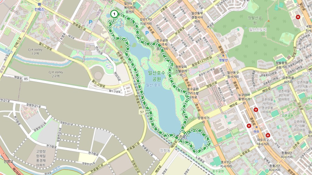 5km 암환우와 함께걷기 코스 지도